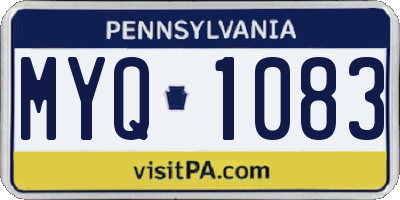 PA license plate MYQ1083