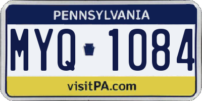 PA license plate MYQ1084