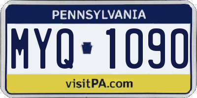 PA license plate MYQ1090