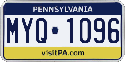 PA license plate MYQ1096