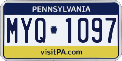 PA license plate MYQ1097