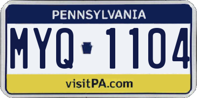PA license plate MYQ1104