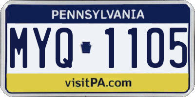 PA license plate MYQ1105