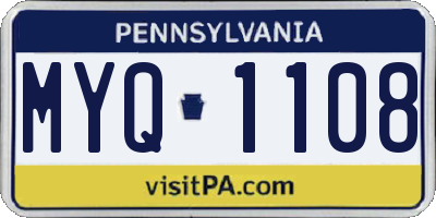 PA license plate MYQ1108