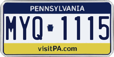 PA license plate MYQ1115