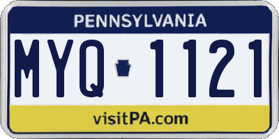 PA license plate MYQ1121