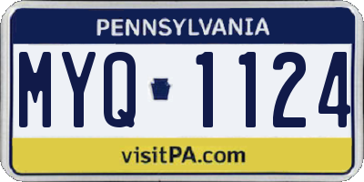 PA license plate MYQ1124
