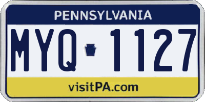 PA license plate MYQ1127