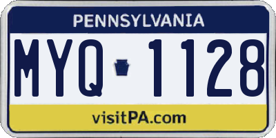 PA license plate MYQ1128