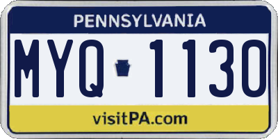 PA license plate MYQ1130