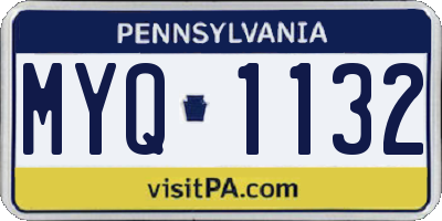 PA license plate MYQ1132