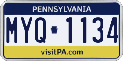 PA license plate MYQ1134