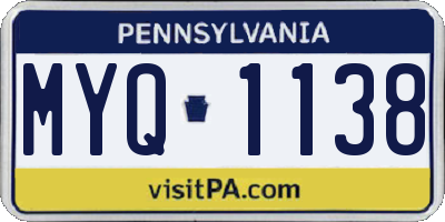 PA license plate MYQ1138
