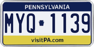 PA license plate MYQ1139