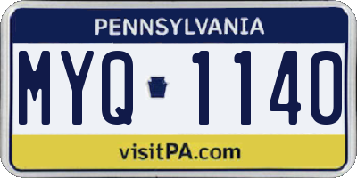 PA license plate MYQ1140