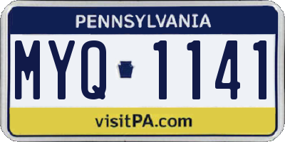 PA license plate MYQ1141
