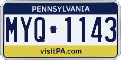 PA license plate MYQ1143