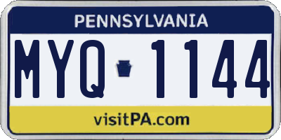 PA license plate MYQ1144