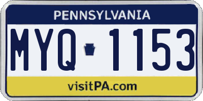 PA license plate MYQ1153