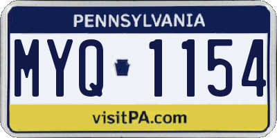 PA license plate MYQ1154