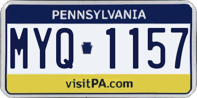 PA license plate MYQ1157