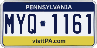 PA license plate MYQ1161