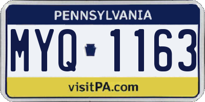 PA license plate MYQ1163
