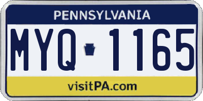 PA license plate MYQ1165