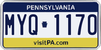PA license plate MYQ1170