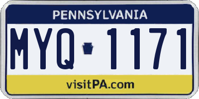 PA license plate MYQ1171