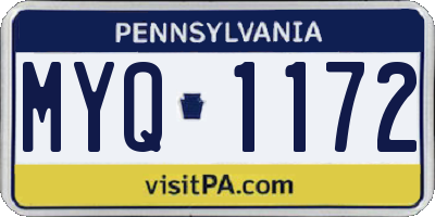 PA license plate MYQ1172