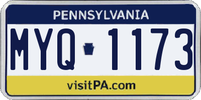 PA license plate MYQ1173