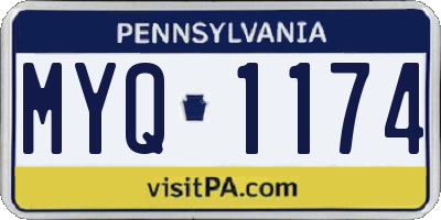 PA license plate MYQ1174