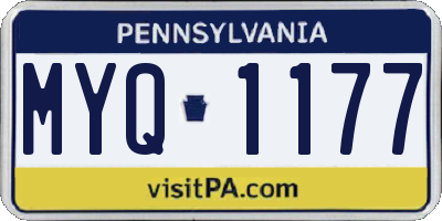 PA license plate MYQ1177