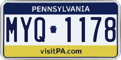 PA license plate MYQ1178