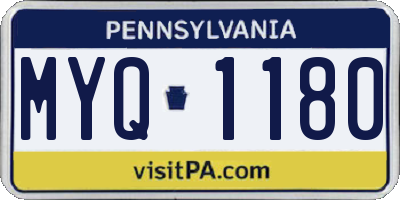 PA license plate MYQ1180