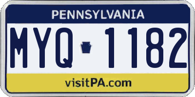 PA license plate MYQ1182