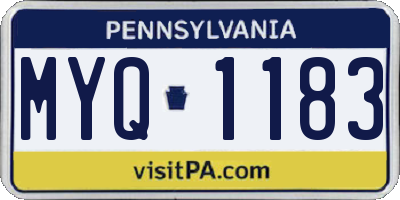 PA license plate MYQ1183