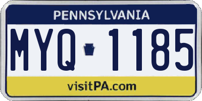 PA license plate MYQ1185