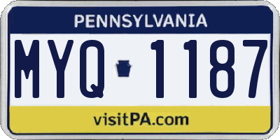 PA license plate MYQ1187