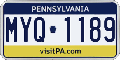 PA license plate MYQ1189