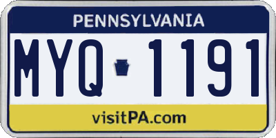 PA license plate MYQ1191