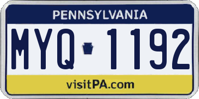 PA license plate MYQ1192