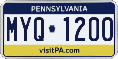 PA license plate MYQ1200