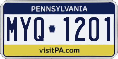 PA license plate MYQ1201