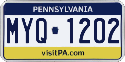 PA license plate MYQ1202