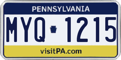 PA license plate MYQ1215