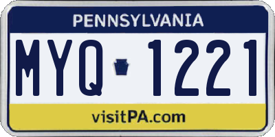PA license plate MYQ1221