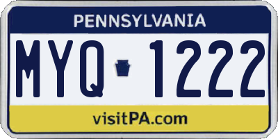 PA license plate MYQ1222