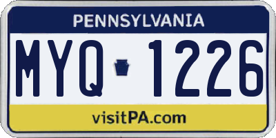 PA license plate MYQ1226